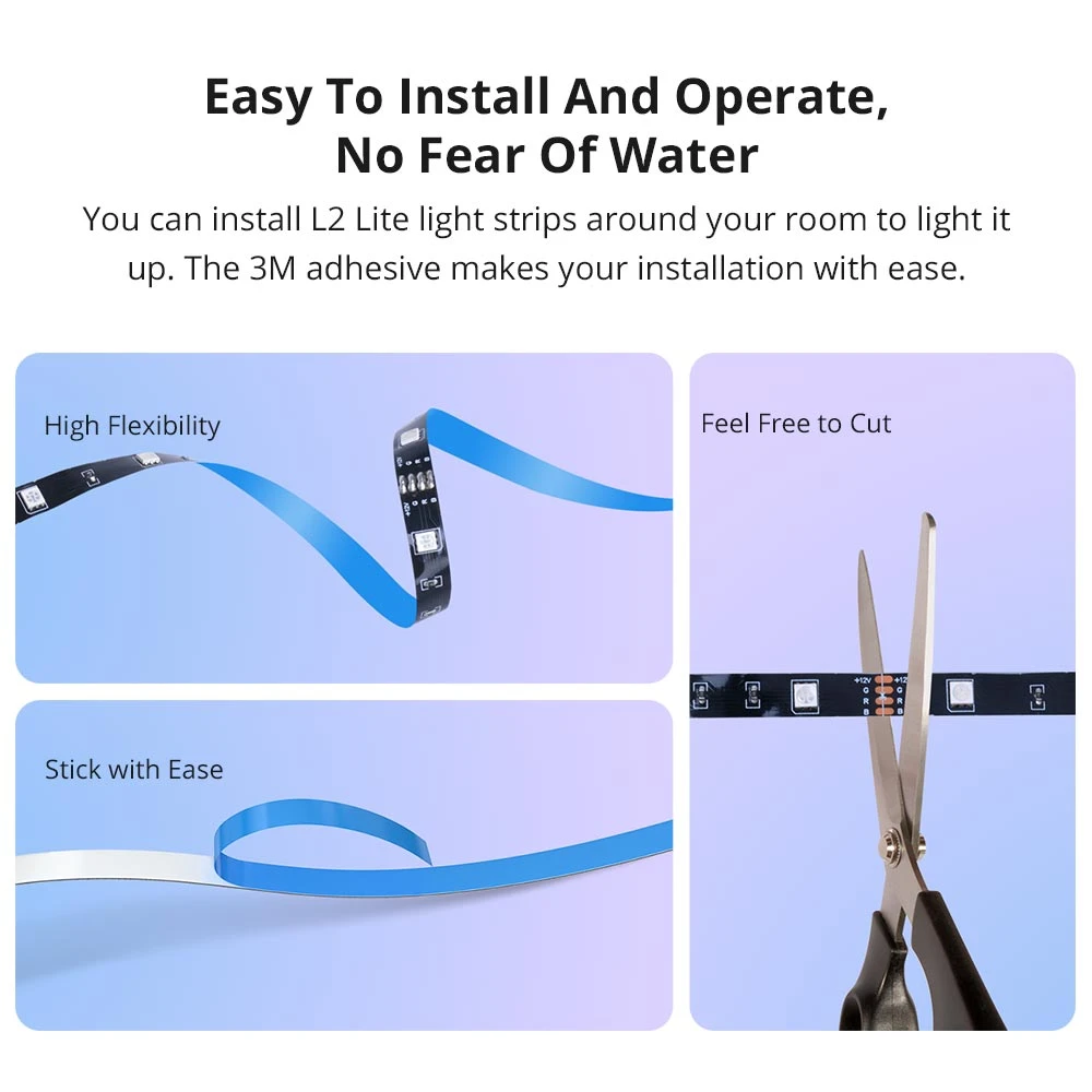 SONOFF L2 Lite smart WiFi LED-lista 5 meter med fjärrkontroll och app