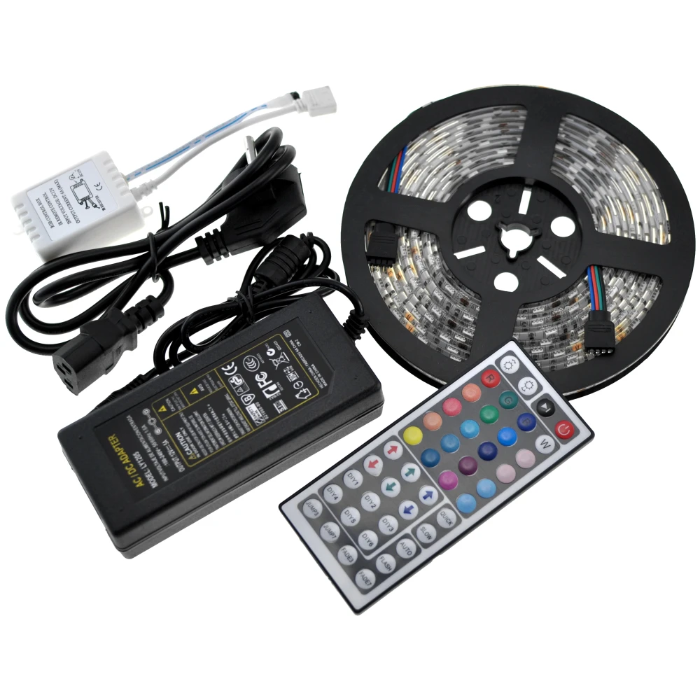 Instalación de la tira led rgb 5m 300 led smd 5050 con adhesivo autoadhesivo